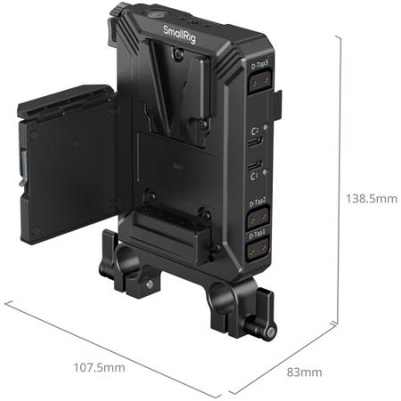 SmallRig 5226 -zestaw z mocowaniem na pręty do montażu akumulatora V-Mount - wymiary